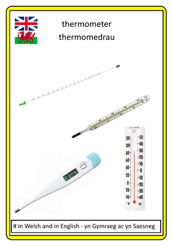 # Science equipment posters - Welsh and English