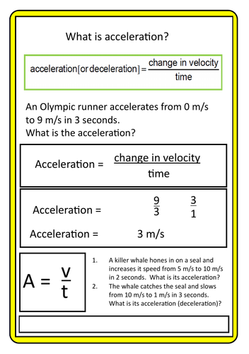 # Acceleration - Worksheet
