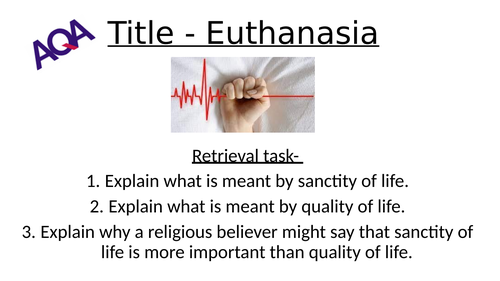 Theme B Euthanasia lesson | Teaching Resources