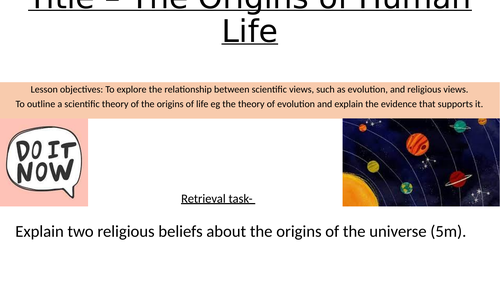AQA A RS THEME B Origins and value of human life