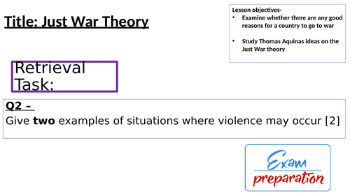 AQA A RS THEME D Just War