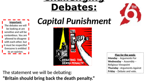 6th form RE: Death Penalty Debate