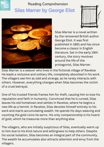 Silas Marner by George Eliot - Reading Comprehension | Teaching Resources