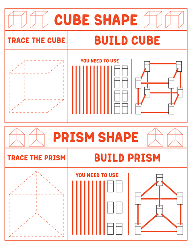 Tracing and Building 3d shapes with Marshmallows and Toothpicks