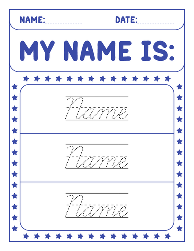 Editable tracing cursive names worksheets