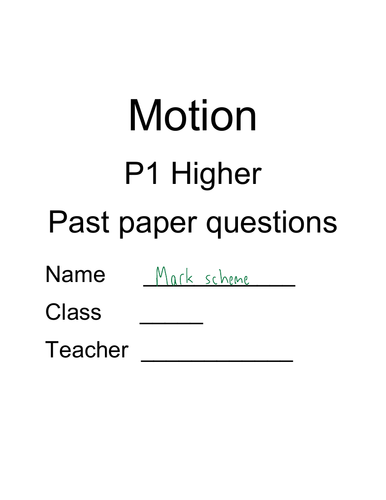CCEA DAS: Physics P1 Motion Questions and solutions