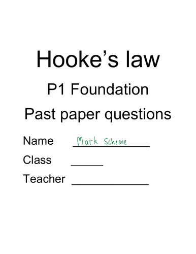 CCEA DAS: Physics P1 Hooke's Law Questions and solutions