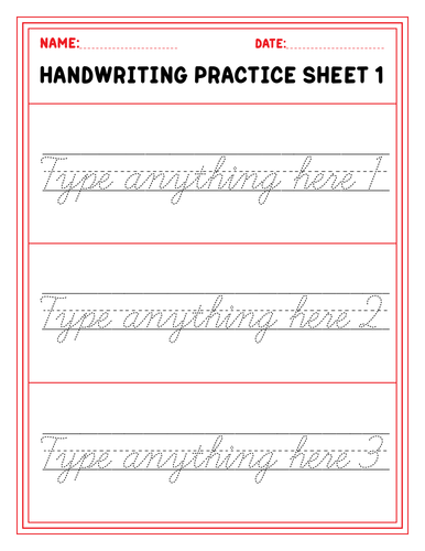 Editable Cursive tracing worksheets