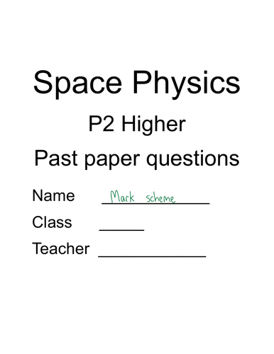 CCEA DAS: Physics P2 Space Questions and solutions