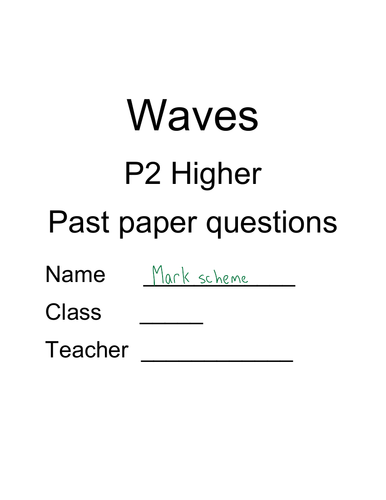 CCEA DAS: Physics P2 Waves Questions and solutions