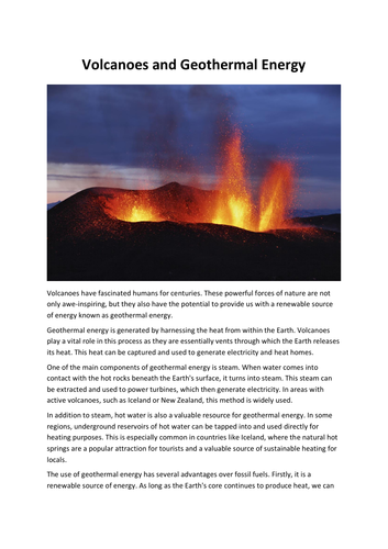 Volcanoes and Geothermal Energy