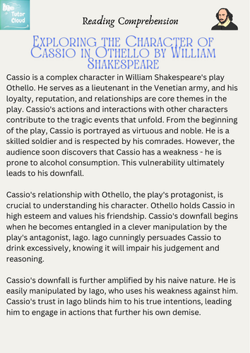 Exploring the Character of Cassio in Othello by William Shakespeare