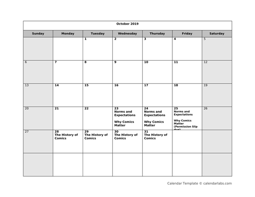 Comic Book Club - Scope and Sequence