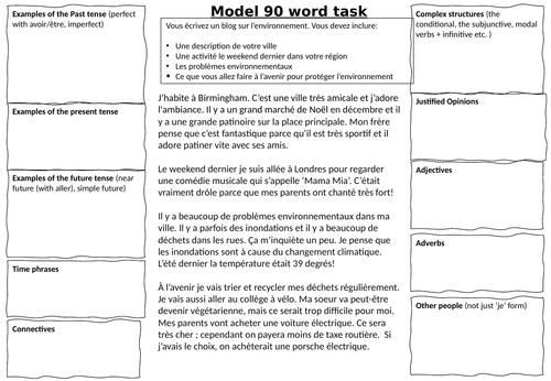 l'environnement (un oeil sur le monde) model 90 words worksheet