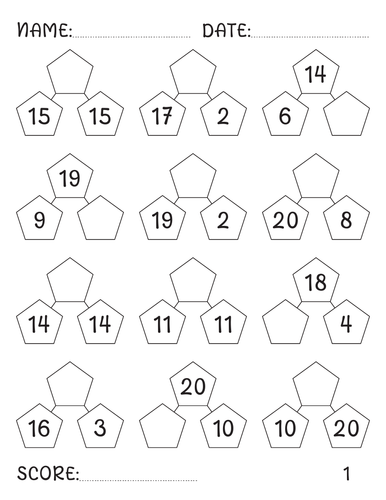 Addition and subtraction number bonds to 30, worksheets