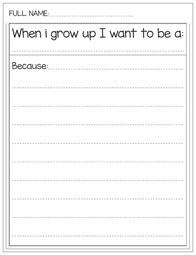 what I want to be when I Grow up templates