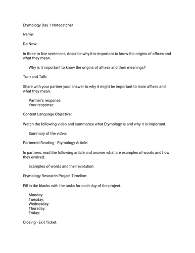 Entymology Research Project - Complete