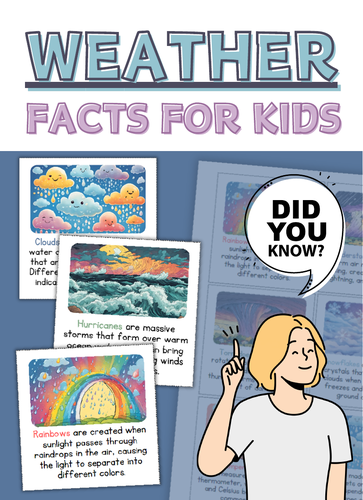 Facts about Weather. Reading cards.