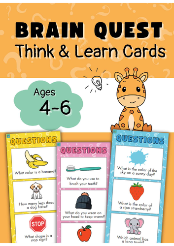 Brain Quest Think & Learn Cards for Preschool. 4-6 age.