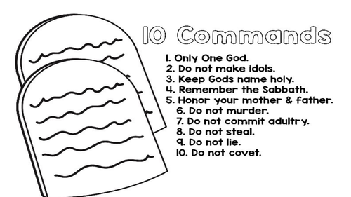10 Commandments Colouring | Teaching Resources