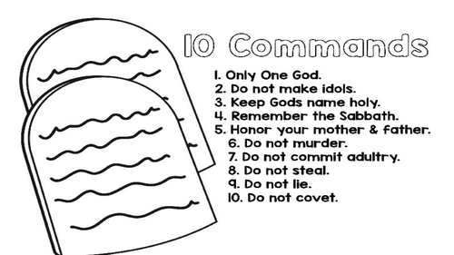 10 Commandments Colouring