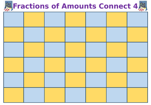 Fractions of Amounts Connect 4