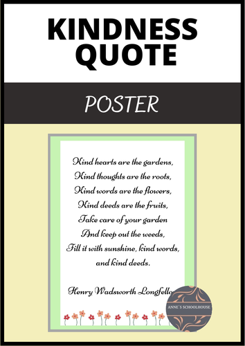 Kindness Poster-Henry Longfellow on Kindness