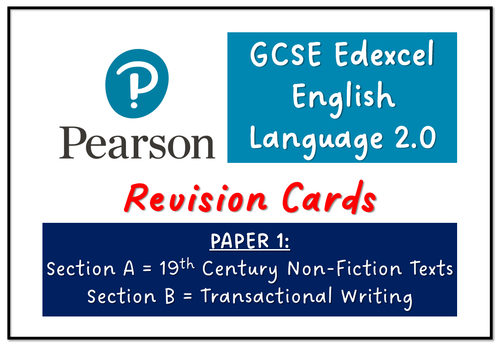 English Language Edexcel 2.0 Revision Cards - Paper 1