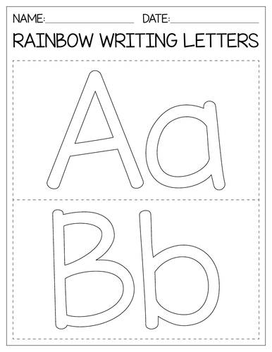 Rainbow writing Letters A to Z worksheets