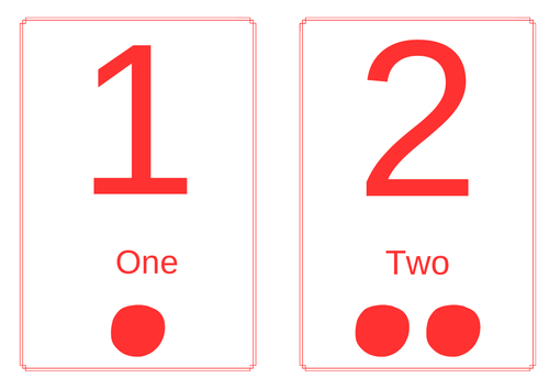 Pink touch counting cards 1-10