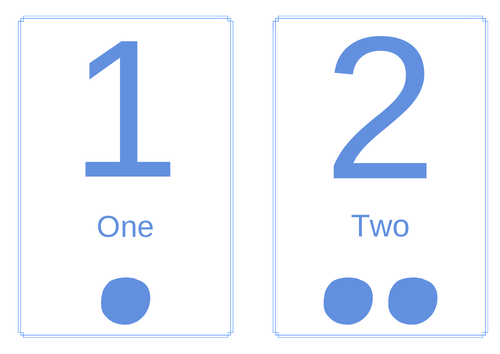 Blue touch counting cards 1-10