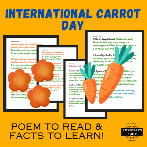 Carrot Day Delights: Exploring with Poems and Facts for April 4th!