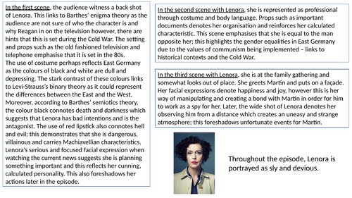 Character profile of Lenora - 'Deutschland 83' OCR media revision