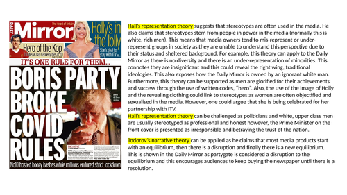 Media analysis of 3 newspaper covers