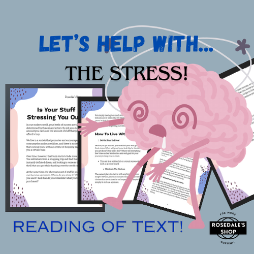 Stress-Free Living with "Is Your Stuff Stressing You Out?" READING of TEXT !