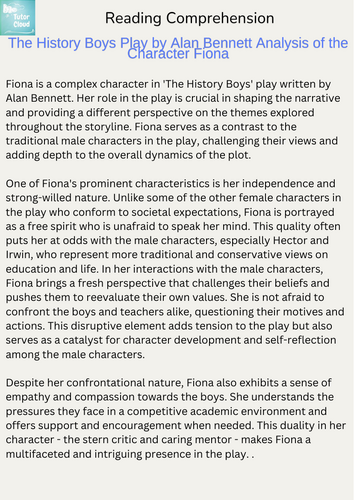 The History Boys Play by Alan Bennett Analysis of the Character Fiona ...