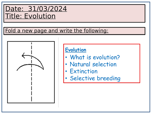 KS3 - evolution topic ( Year 8)