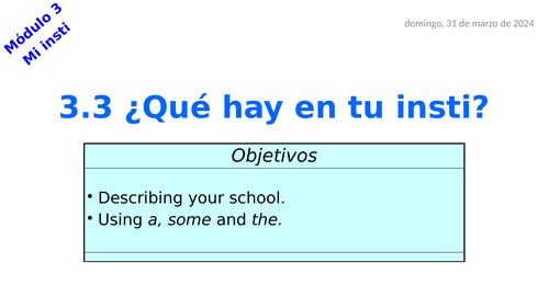 Viva 1 - Module 3.3 ¿Que hay en tu insti?