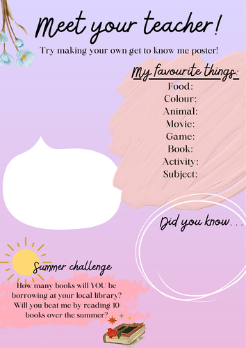 Meet Your Teacher Template