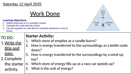 GCSE Work Done | Teaching Resources