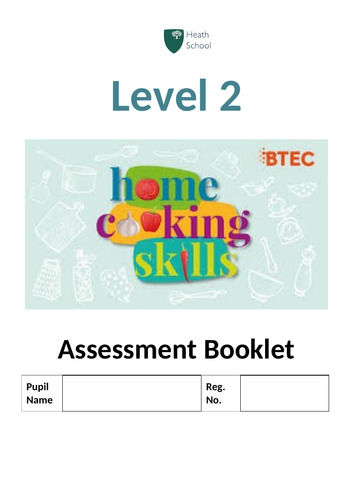 BTEC Home Cooking Skills Level 2 Assessment and Work Booklet | Teaching ...