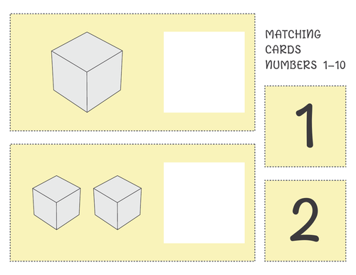 Place value matching cards of Base 10 Blocks for Numbers 1 to 100