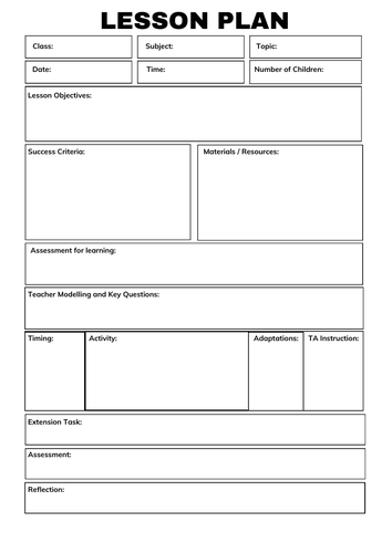 ECT Lesson Plan Template