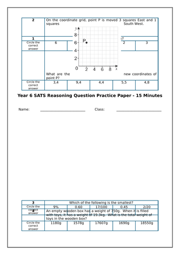 SATS Reasoning Quick Practice Paper 5