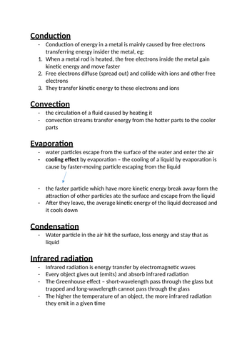 AQA GCSE Physics Energy transfer notes