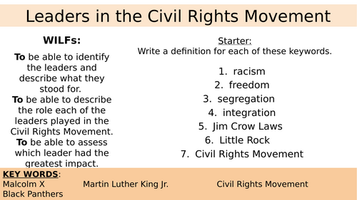 Comparing leaders in the fight for Civil Rights