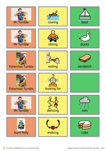 Mr Tumble- Colourful Semantics