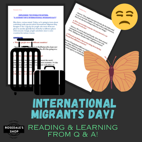 “A Journey into International Migrants Day!” ~ Learning through Q&A! + ACTIVITY