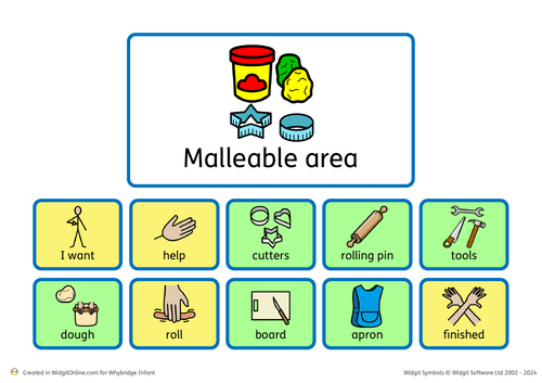 Malleable area communication board