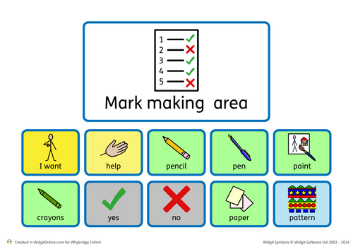 Marking making communication board